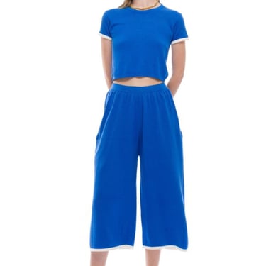 Toit Volant Kira Knit Long Shorts - Cobalt on Garmentory