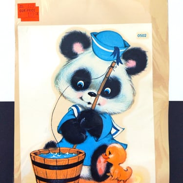 Cute Vintage 70s 80s Sailor Panda Decorator Decal 