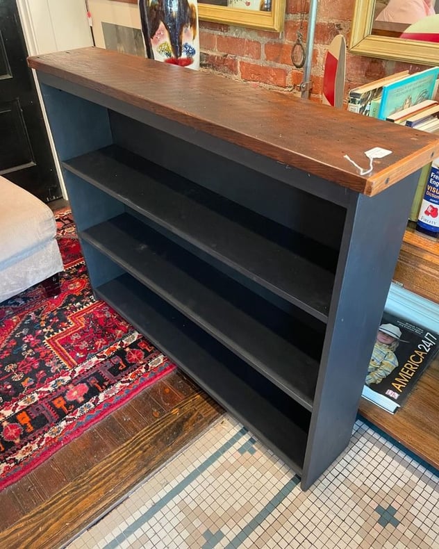 Reclaimed wood bookcase, 45.5x9x36” 