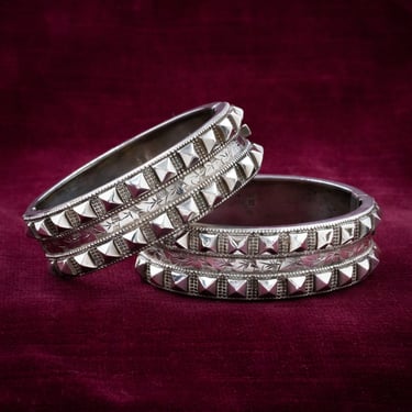 Victorian Pair of Sterling Wedding Bracelets