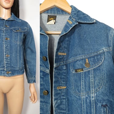 Vintage 80s Lee Denim Trucker Jacket Size Youth 14 Or Womens XS/XXS 