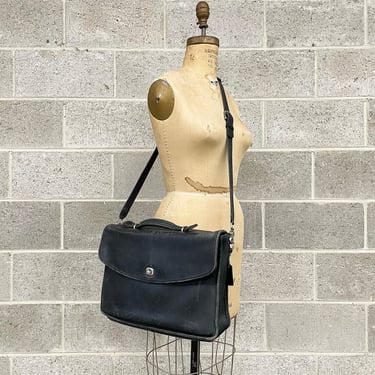 Vintage Coach Bag Retro 1990s Lexington + 5265 + Black Leather +