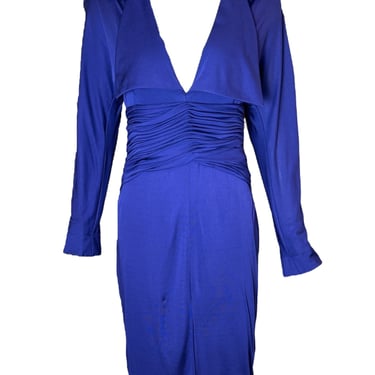 Karl Lagerfeld 80's Cobalt Blue Crepe Jersey Dress, New/Old