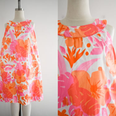 1960s Pink and Orange Tent Dress 