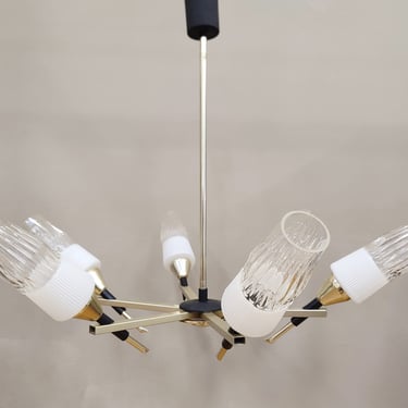 Mid-century Modern Chandelier | Ceiling Lamp | Six Arm Chandelier | Yugoslavia | 60s | 