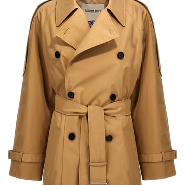 Burberry Women Double-Breasted Short Trench Coat