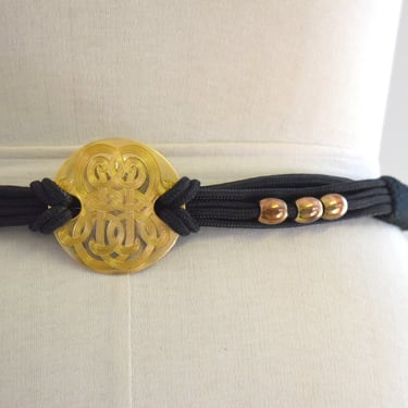 1980s Gold Disc and Black Cord Belt 