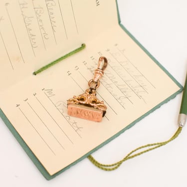 Antique Victorian Fob Pendant with Swivel Clasp | Initials MDL 
