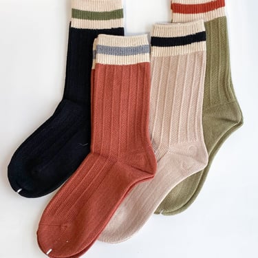 Cozy Stripe Crew Socks