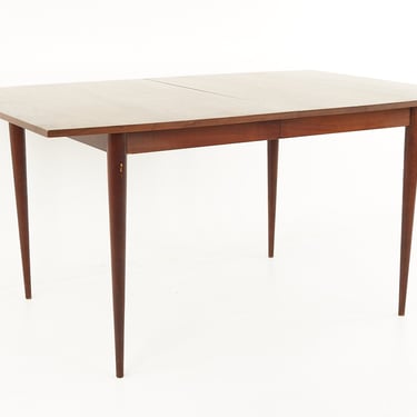 Broyhill Sculptra Mid Century Walnut Dining Table with 3 Leaves - mcm 