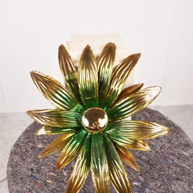 Maison jansen flower wall lamp, 1970s - vintage brass wall lamp - sculptural wall lamp - flower wall lamp - vintage wall lamp 