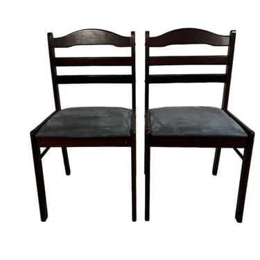 Pair of Side Chairs w/Blue Sueded Seats  LC243-10