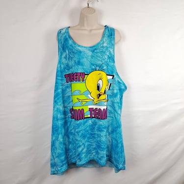 Vintage 90s Tie Dye Tweety Bird Tank Top 