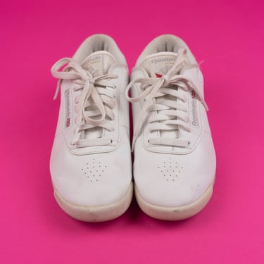 Vintage REEBOK Classic Princess All White Retro Sneakers Size 7W 