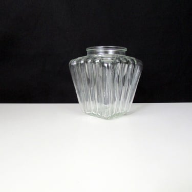 Mid-Century Square Ribbed Glass Ceiling Mount Light Cover- light Shade-Porch Light 3 1/4