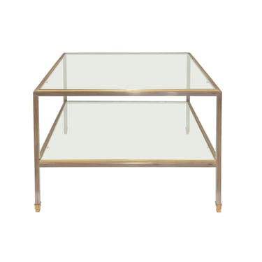 P.E. Guerin Exquisitely Crafted "Steel and Burnished Brass Dore Table" 1982