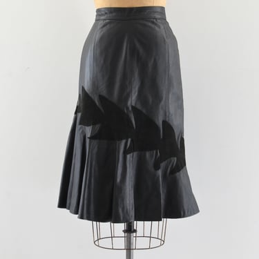 Flared Leather Skirt