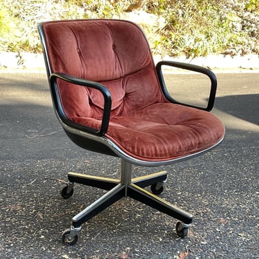 Mid Century Vintage Knoll Pollock Chair - Original Brown Suede 