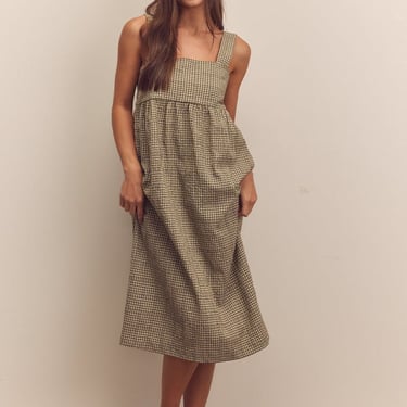 amente Back Tie Midi Dress - Olive