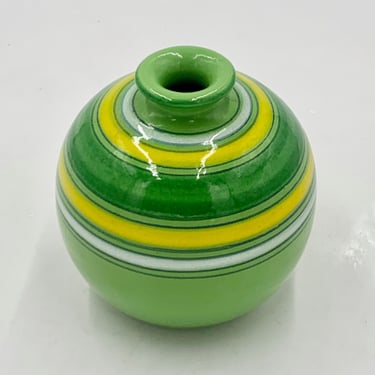 Vintage, MCM, Striped Globe Vase by Aldo Londi for Bitossi, Italy, circa 1960s 
