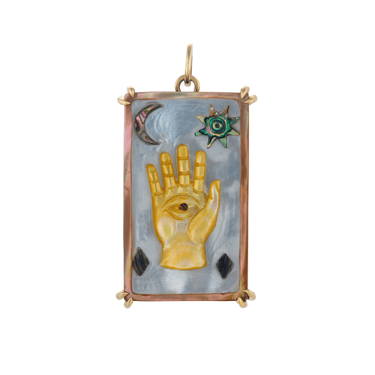 Hamsa Sacred Symbol Tablet Charm — Maura Green Trunk Show