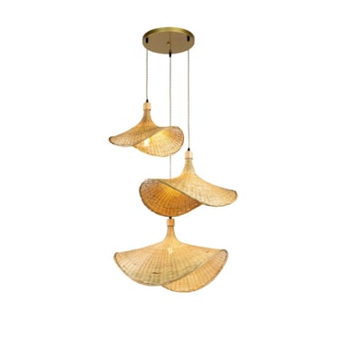Three Light Rattan Pendant