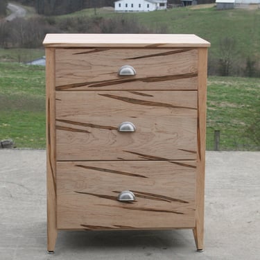 X3310P *Hardwood Chest of 3 Drawers with Paneled sides, Overlay Drawers,  30" wide x 20" deep x 30" tall - natural color 