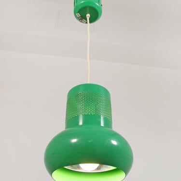 Vintage Emerald Green Powder Coated Aluminium Scandinavian Style Dome Pendant Lamp Retro Metal Industrial Loft Mid Century Modern Kitchen 