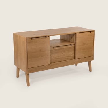 Mid-century Modern Sideboard | Solid Wood Credenza made from Oak, Walnut | Contemporary Scandinavian | Media Cabinet | CAISSON CREDENZA 