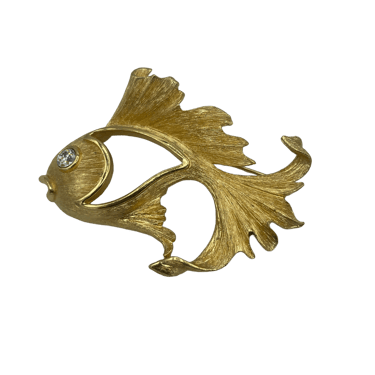 Christian Dior 80s Whimsical Goldfish Brooch