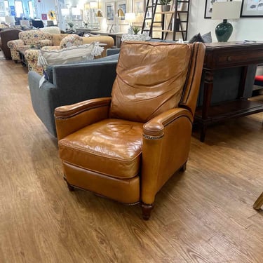 Camel Leather Chair w/ Nailhead Trim