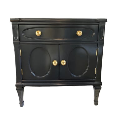 AVAILABLE: Navy Lacquered Nightstand 