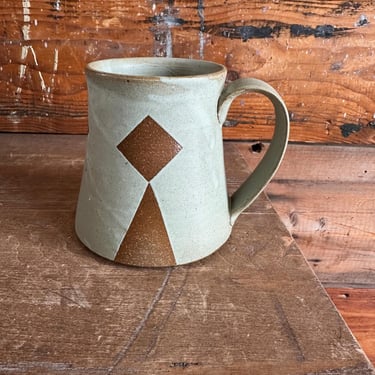 Mug -Light Blue with Brown Geometrics 