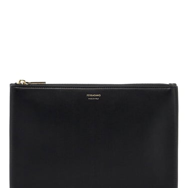 Ferragamo Smooth Leather Pouch In Seven Words Women