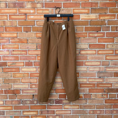 vintage 80s tan wool slacks / 28 waist / 6 / m medium 