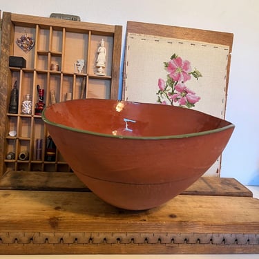 Free Shipping Within Continental US - Terracotta Large Pulled-Rim Bowl. 