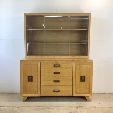 Mid-Century China Cabinet With Display Topper 