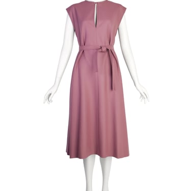Chloe by Karl Lagerfeld Vintage 1980s Mauve Wool Belted A-Line Dress