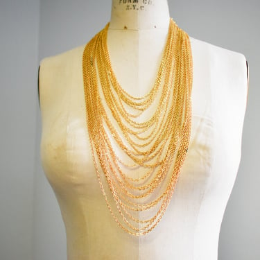 Vintage Gold Multi-Chain Necklace 