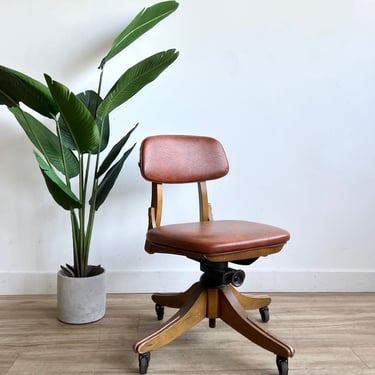 Vintage Desk Chair in Your Choice of Leather
