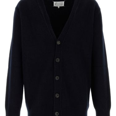 Maison Margiela Men Midnight Blue Wool Cardigan