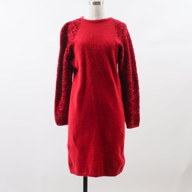 1980s Yves Saint Laurent Metallic Knit Sweater Dress