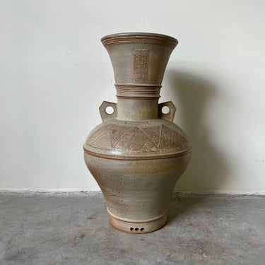 Large Vintage Organic Modern Sculptural Studio Pottery Vase 