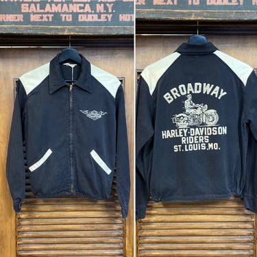 Vintage 1950’s “Champion” Harley Davidson MC Club Twill Work Jacket, 50’s Motorcycle Club, Vintage Clothing 