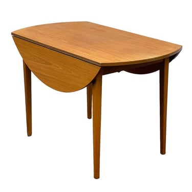 Free Shipping Within Continental US - Vintage Mid Century Modern Oval to round top Extendable Table. UK Import 