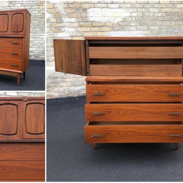 Restored Walnut Upright Chest 