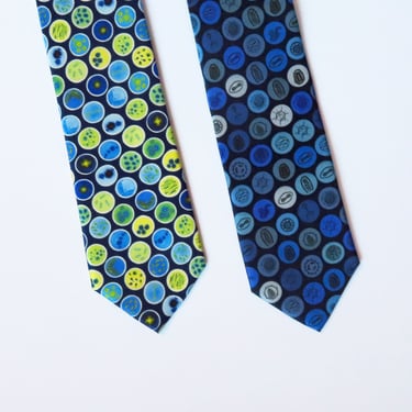 2 for 1 Science Ties: Blue Virus Dot and Blue Petri Dishes 