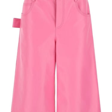 Bottega Veneta Woman Pink Nappa Leather Bermuda Shorts