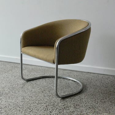 Modernist Thonet Cantilever Barrel Back Armchair Attributed to Anton Lorenz 