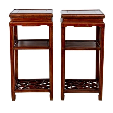 Pair of Chinese Hardwood Stands